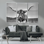 Texas Longhorn Cow Wall Art, Texas Longhorn Canvas, Cattle