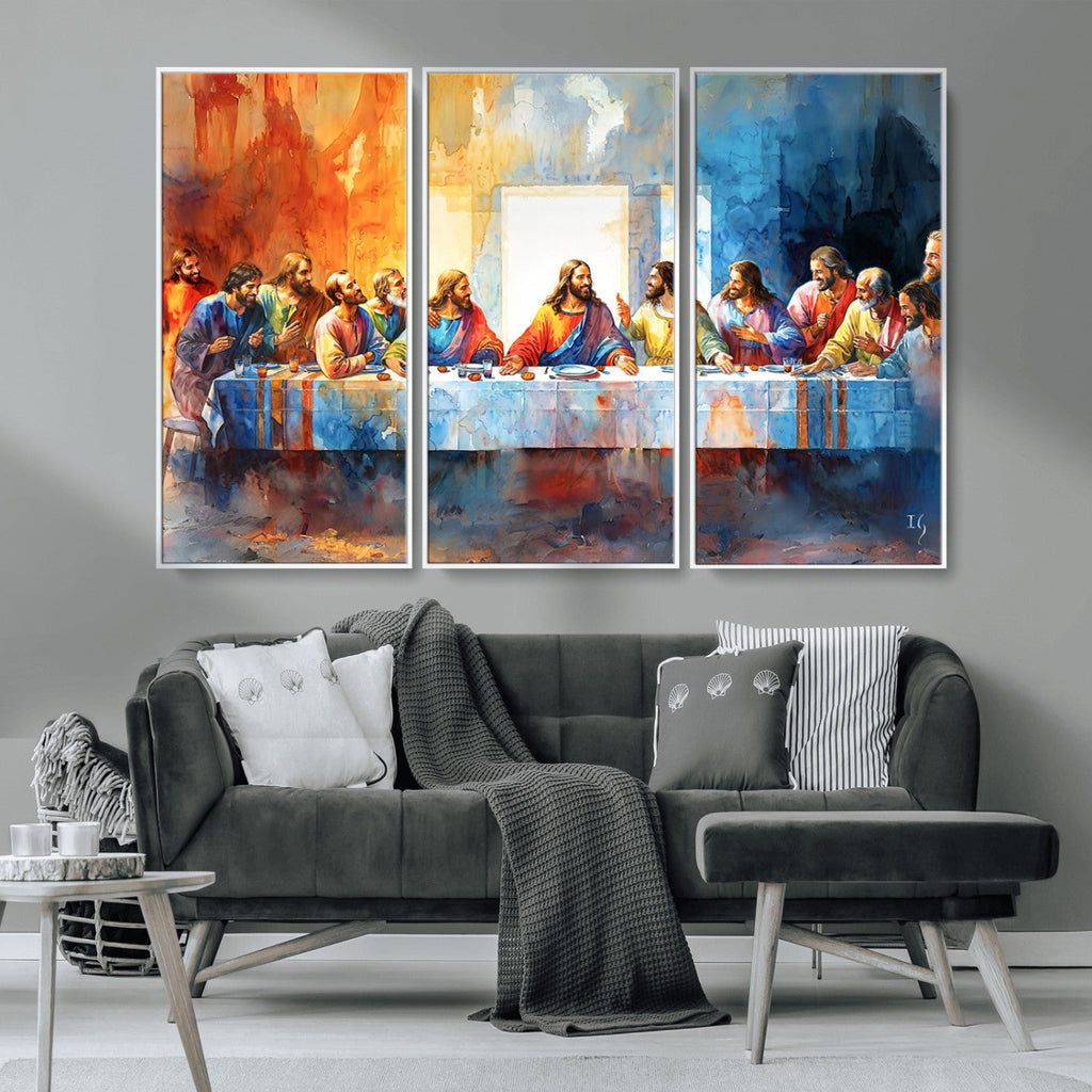 Abstract Watercolor The Last Supper Wall Art