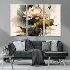Lotus Flower Watercolor Canvas Print | A Symbol of Serenity and Growth in Soft Watercolors