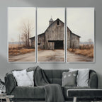 Farmhouse Rustic Barn Wall Art Canvas Print, Framed and Ready to Hang