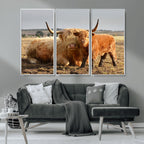 Highland Cow Canvas Wall Art Animal Print for Farm House Decor