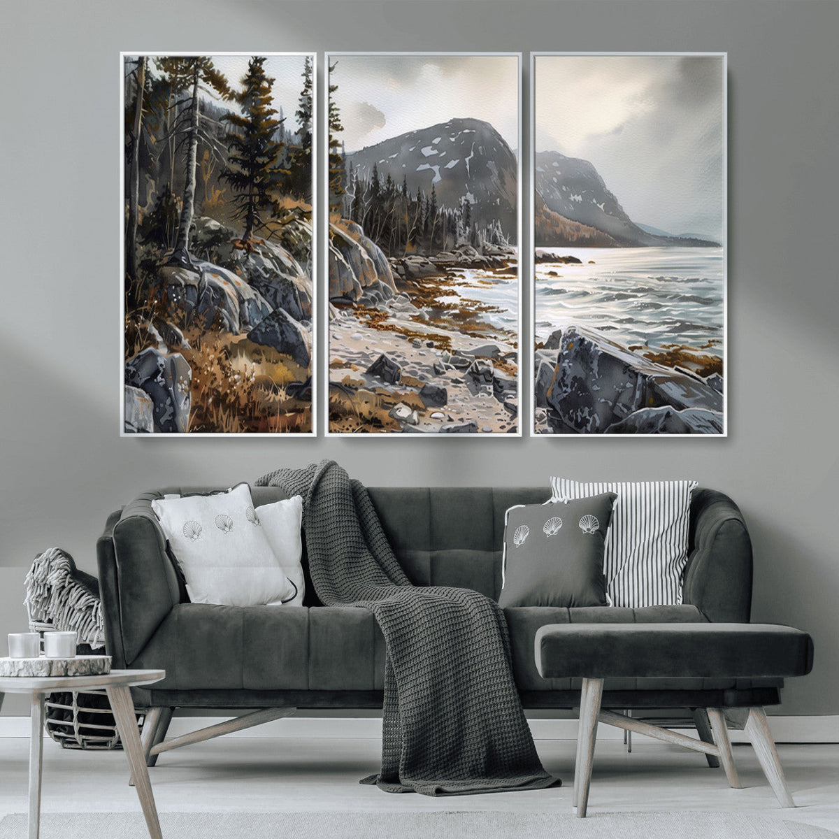 Serene Coastal View of Acadia National Park