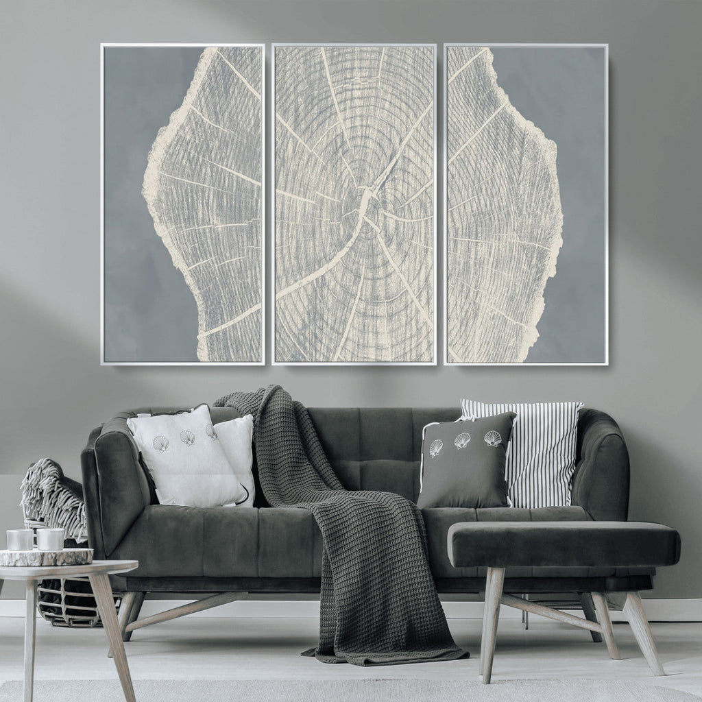 Abstract Tree Ring Wall Art Canvas Print, Framed and Ready to Hang