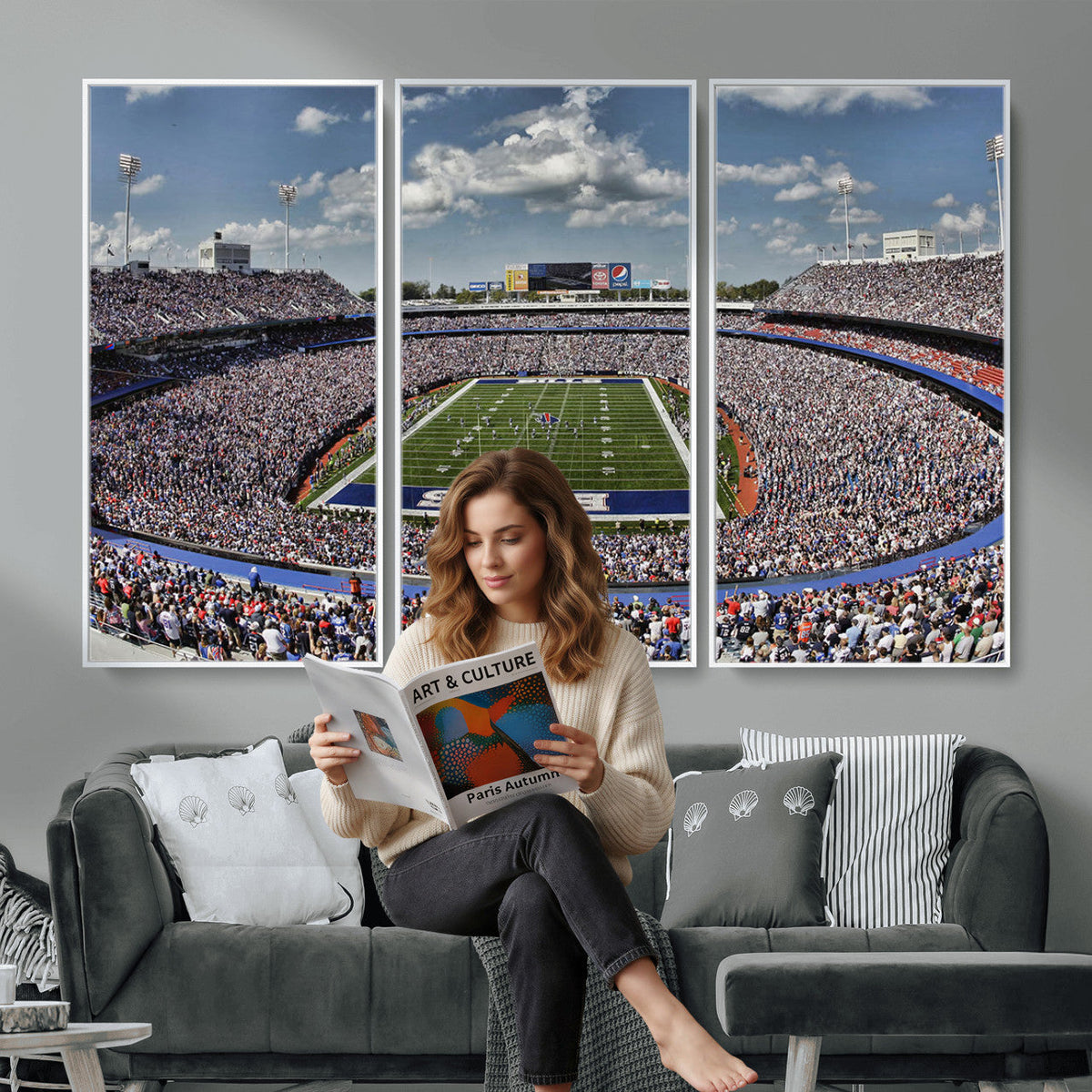 Buffalo Bills Highmark Stadium Wall Art Canvas Print, Bills Game Day Decor