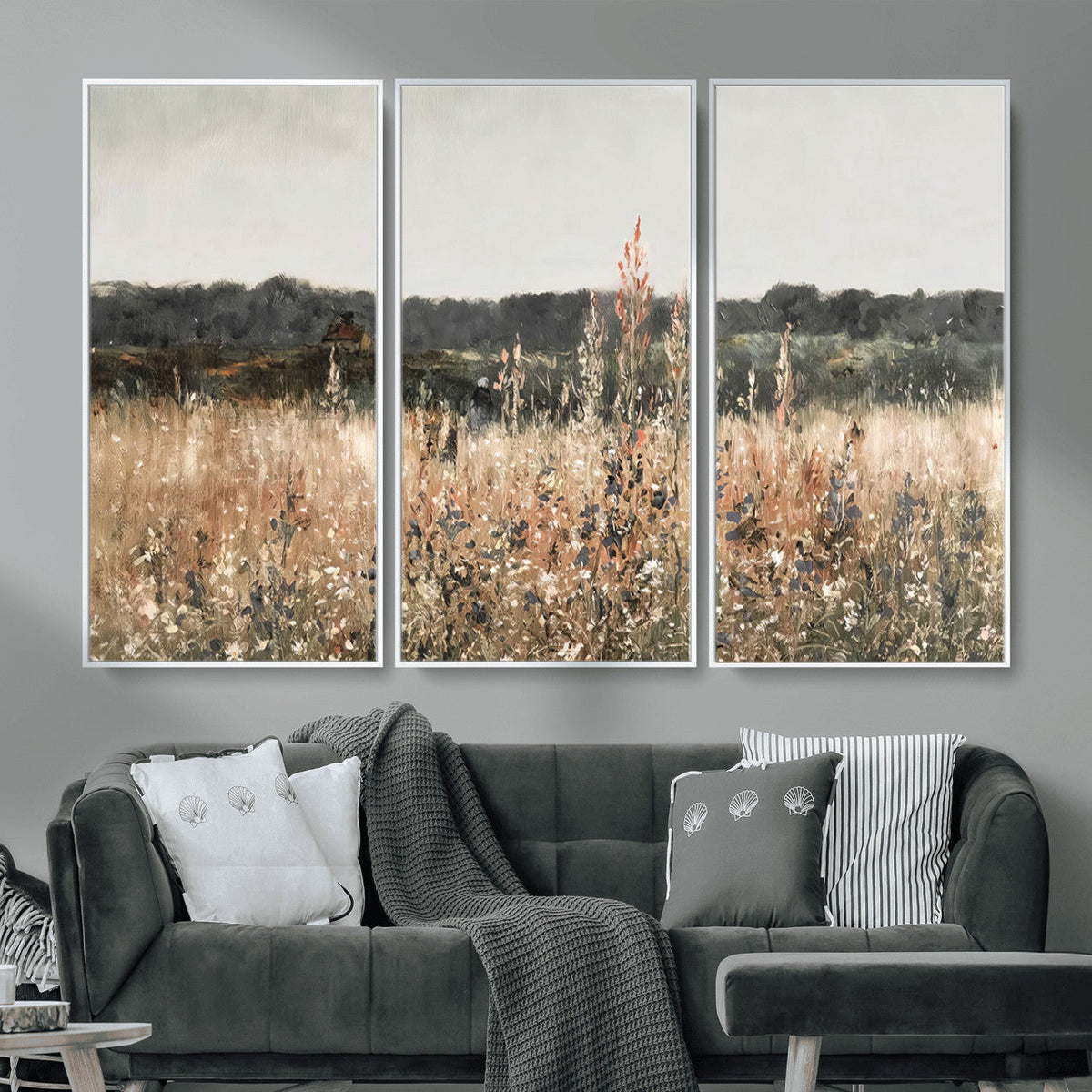 Rustic Field Landscape Wall Art Print, Giclee Canvas Wall Art