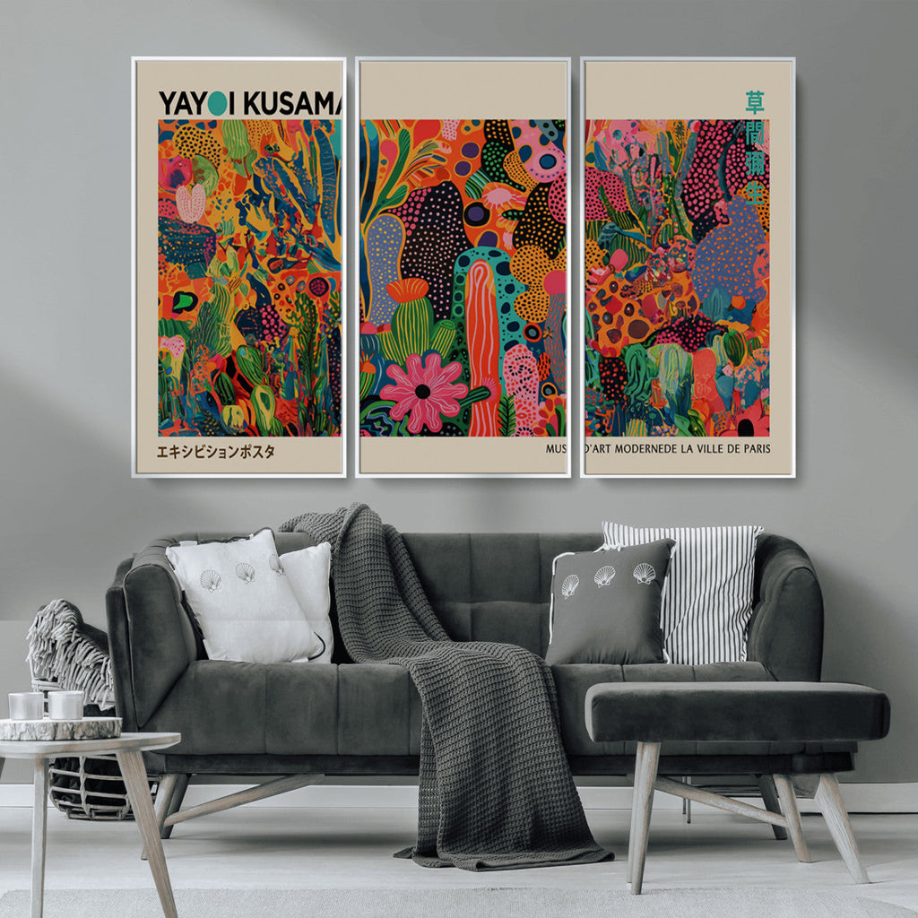 Framed Yayoi Kusama 1986 Wall Art Print | Japanese Wall Art, Wabi Sabi Abstract Landscape