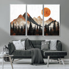 Modern Abstract Mountain Canvas Wall Art Print