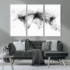 Flight Routes Air Traffic Map Canvas Wall Art, World Flight Routes Print