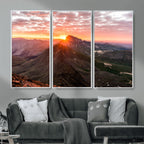 Mountain Sunrise Wall Art | Framed Alpine Ridge Canvas
