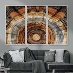 Tree Rings Wall Art Canvas Print, Rustic Wood Grain