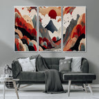 Abstract Mountain Wall Art Canvas Print | Vibrant Stylized Landscape