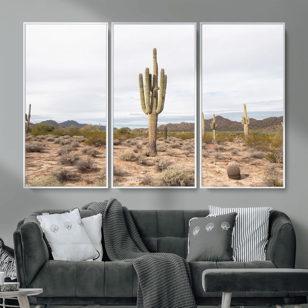 Saguaro Cactus Wall Art | Framed Desert Canvas Artwork
