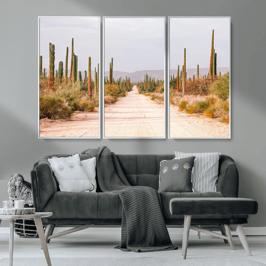 Desert Cactus Wall Art | Framed Southwestern Canvas Artwork