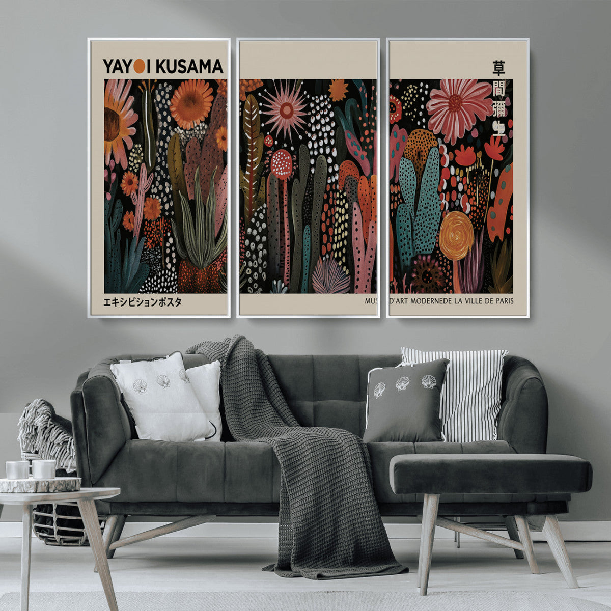Modern Japanese Wall Art Canvas Print, Framed Abstract Mount Fuji Zen Landscape