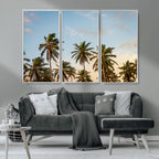 Palms Wall Art Canvas Print, Framed Tropical Coastal Nature Scene