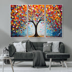 Vibrant Tree of Life Canvas Wall Art | Colorful Abstract Nature