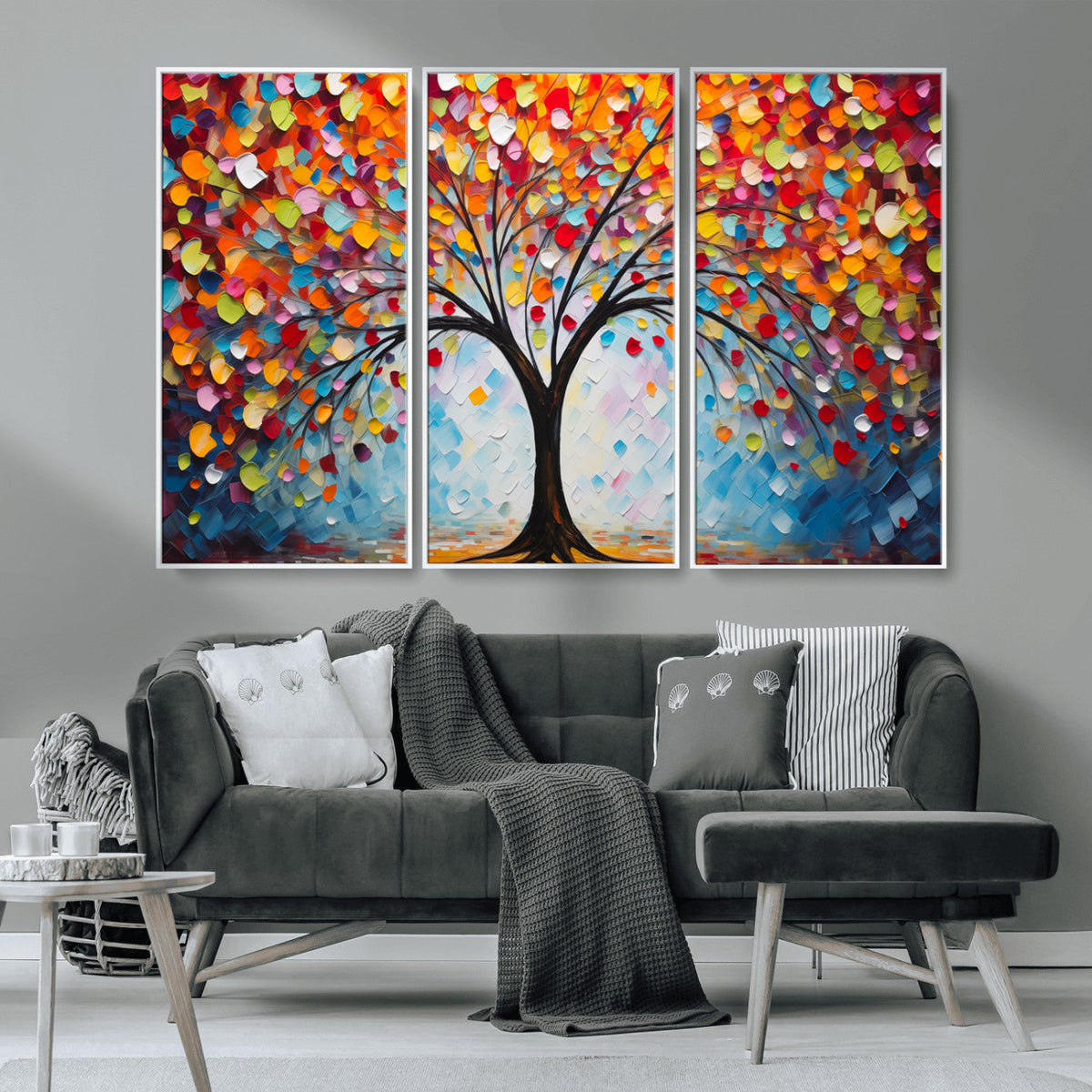Vibrant Tree of Life Canvas Wall Art | Colorful Abstract Nature
