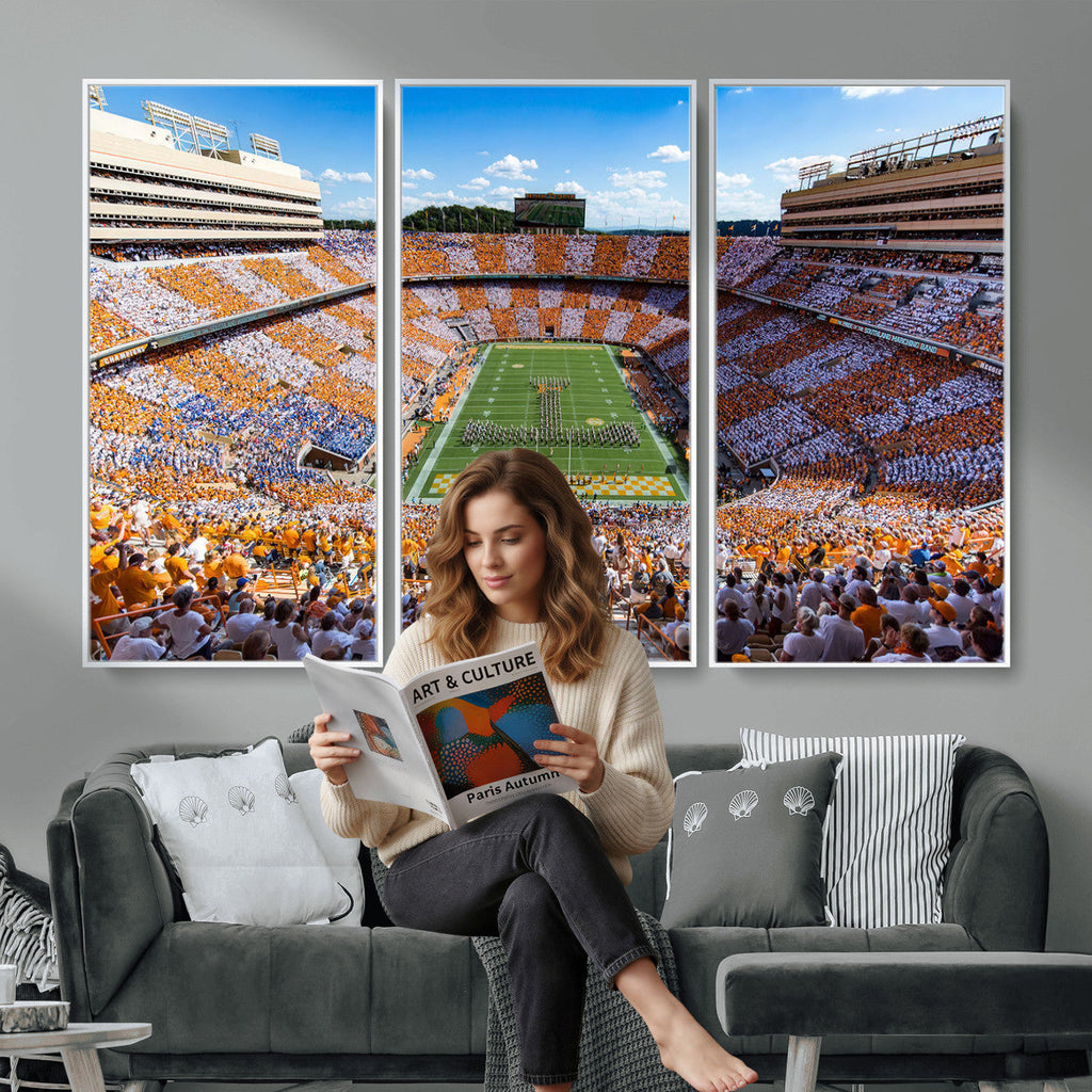 Tennessee Neyland Stadium Wall Art, Sports Arena Canvas, Framed and Ready to Hang