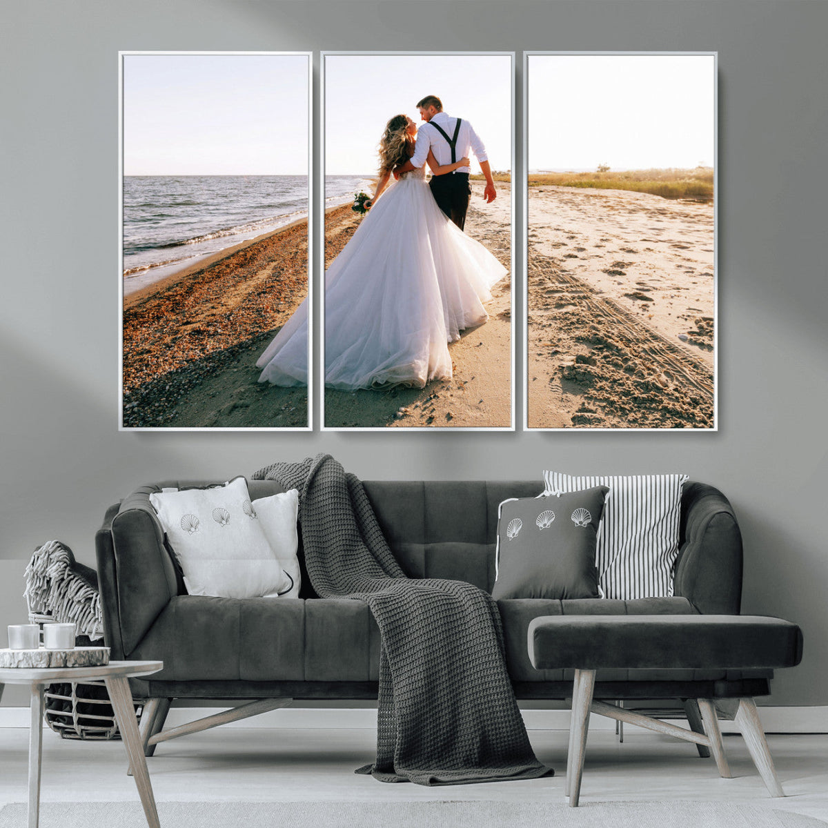 Personalized Custom Photo Wall Art Canvas Print, Unique Picture Design 3 Panel Set