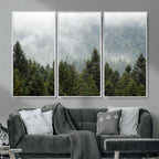 Misty Mountain Forest Wall Art Canvas Print