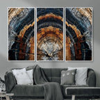 Abstract Wood Grain Canvas Print, Tree Ring Pattern Wall Art, Extra Large Living Room Wall Decor