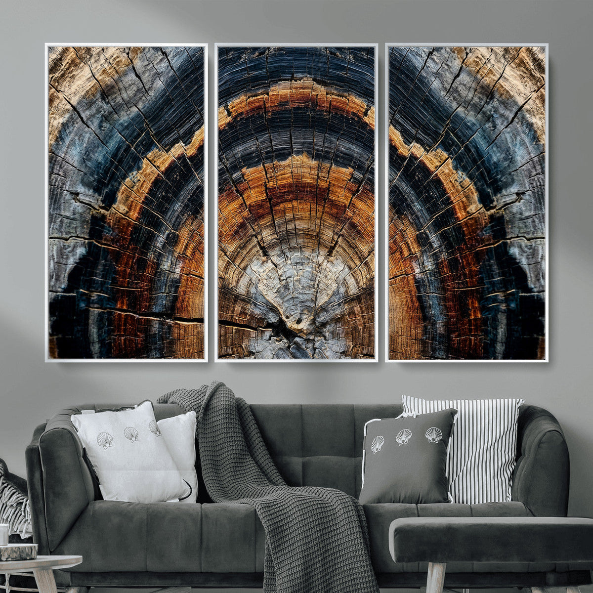 Abstract Wood Grain Canvas Print, Tree Ring Pattern Wall Art, Extra Large Living Room Wall Decor