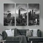 Atlanta Skyline Wall Art Canvas Print, Atlanta Downtown Night Cityscape