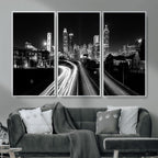 Atlanta Skyline Wall Art Canvas Print, Atlanta Downtown Night Cityscape