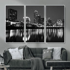 Austin Skyline Wall Art Canvas Print, Austin Downtown Night Cityscape