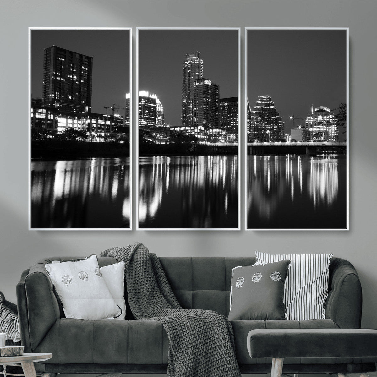 Austin Skyline Wall Art Canvas Print, Austin Downtown Night Cityscape