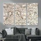 Abstract Bison Wall Art Canvas Print, Abstract Animal Art for Cabin Decor