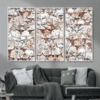 Abstract Longhorn Herd Wall Art Canvas Print