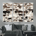 Abstract Texas Longhorn Print, Longhorn Herd Print