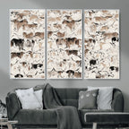 Abstract Texas Cow Canvas Print for Cabin and Western Home Decor