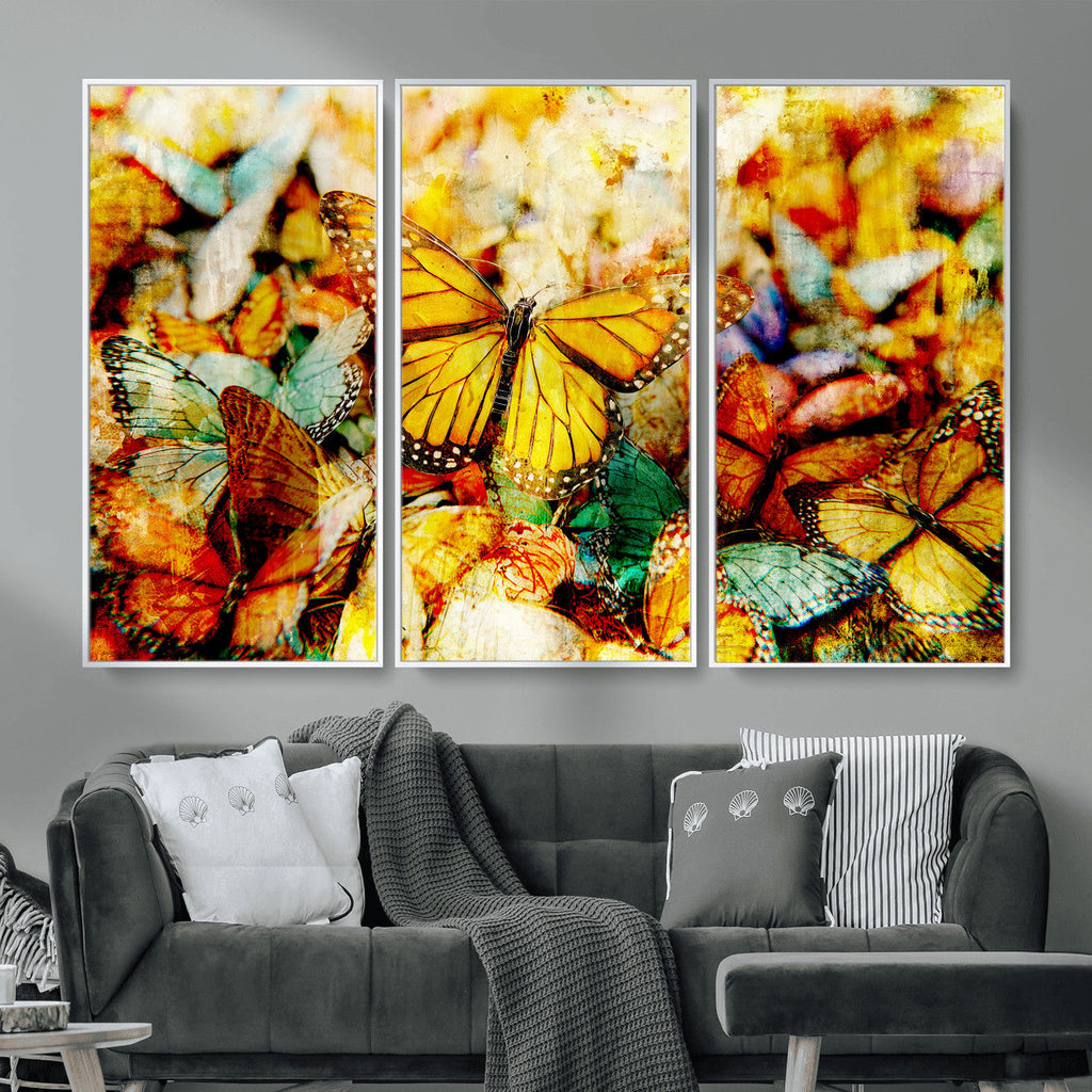 Butterfly Wall Art Canvas Print | Colorful Abstract Nature Artwork