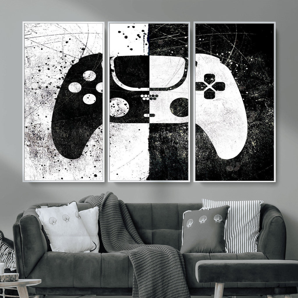 Abstract Gaming Controller Wall Art Canvas Print
