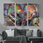 Graffiti Football Helmets Wall Art Canvas Print, Urban Street Art