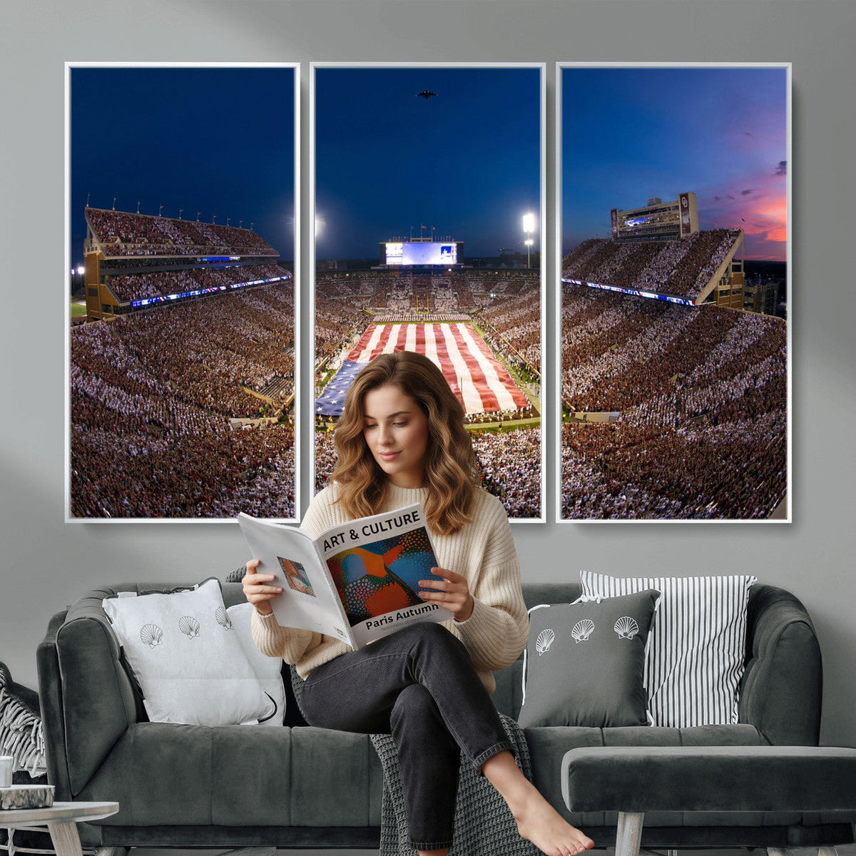Oklahoma Sooners Memorial Stadium Wall Art Canvas Print