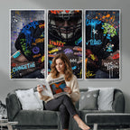 Graffiti American Football Player Street Art Wall Art Canvas Print
