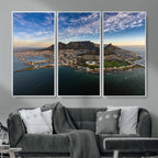 Cape Town Wall Art Canvas Print | Table Mountain Coastal Skyline Panorama