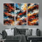 Lyrical Abstract Wall Art Canvas Print, Orange Blue Abstract