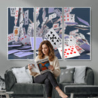 Playing Cards Canvas Wall Art | Casino Game Room Decor