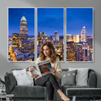 Charlotte Skyline Canvas Wall Art Print | North Carolina Cityscape