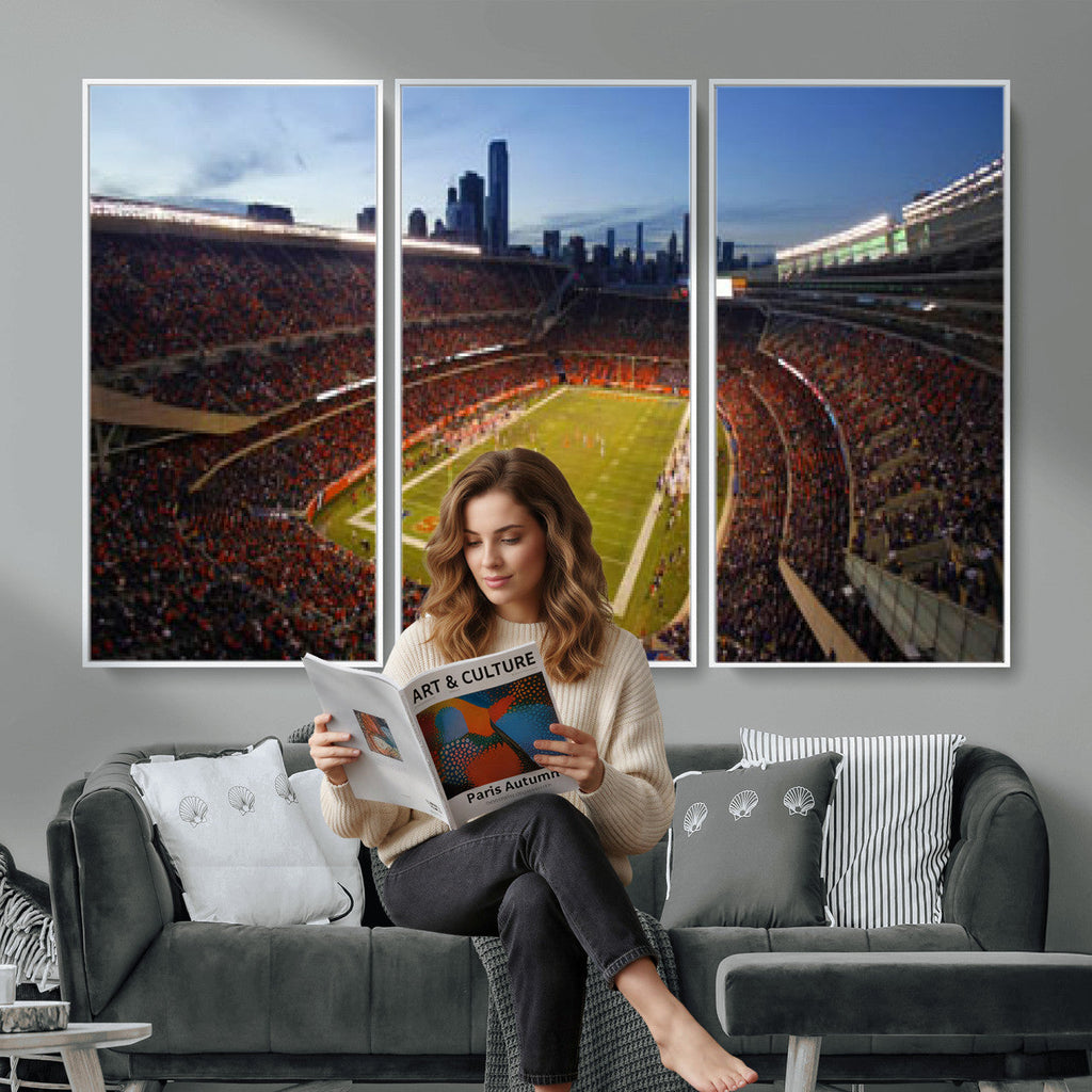 Chicago Bears Soldier Field Canvas Wall Art, NFL Stadium Panorama