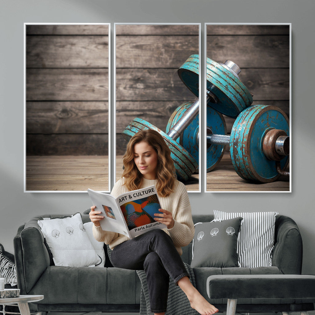 Dumbbell and Sport Wall Art Canvas Print