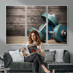 Dumbbell and Sport Wall Art Canvas Print