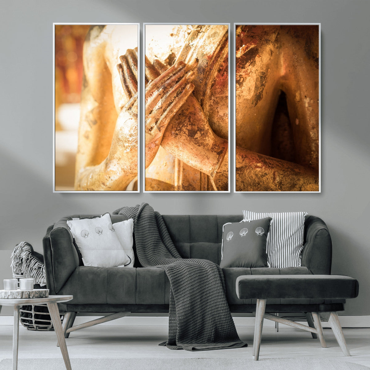 Buddha Statue Hands Wall Art Canvas Print