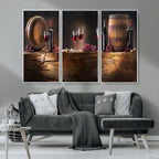 Wine and Barrels Wall Art Canvas Print