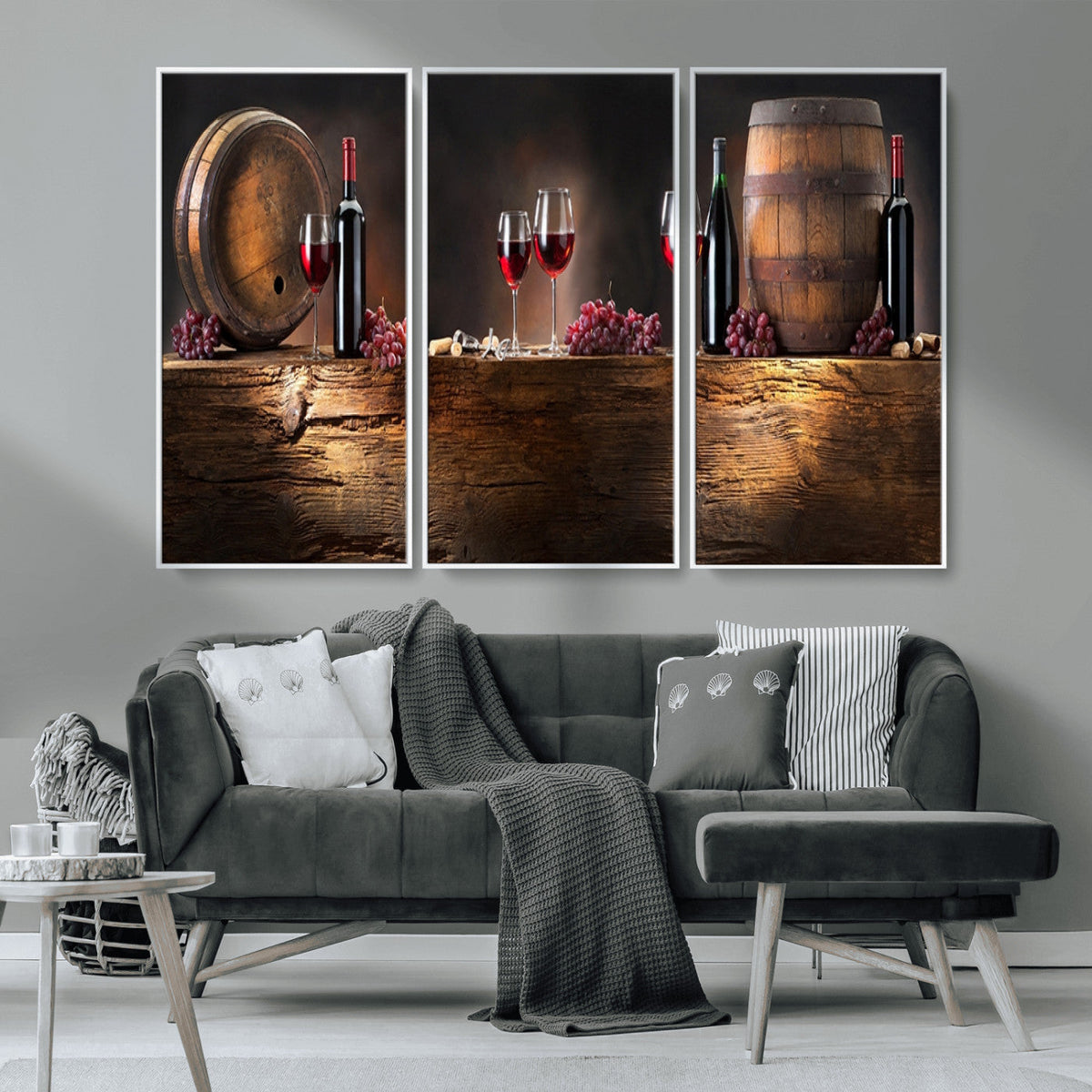 Wine and Barrels Wall Art Canvas Print