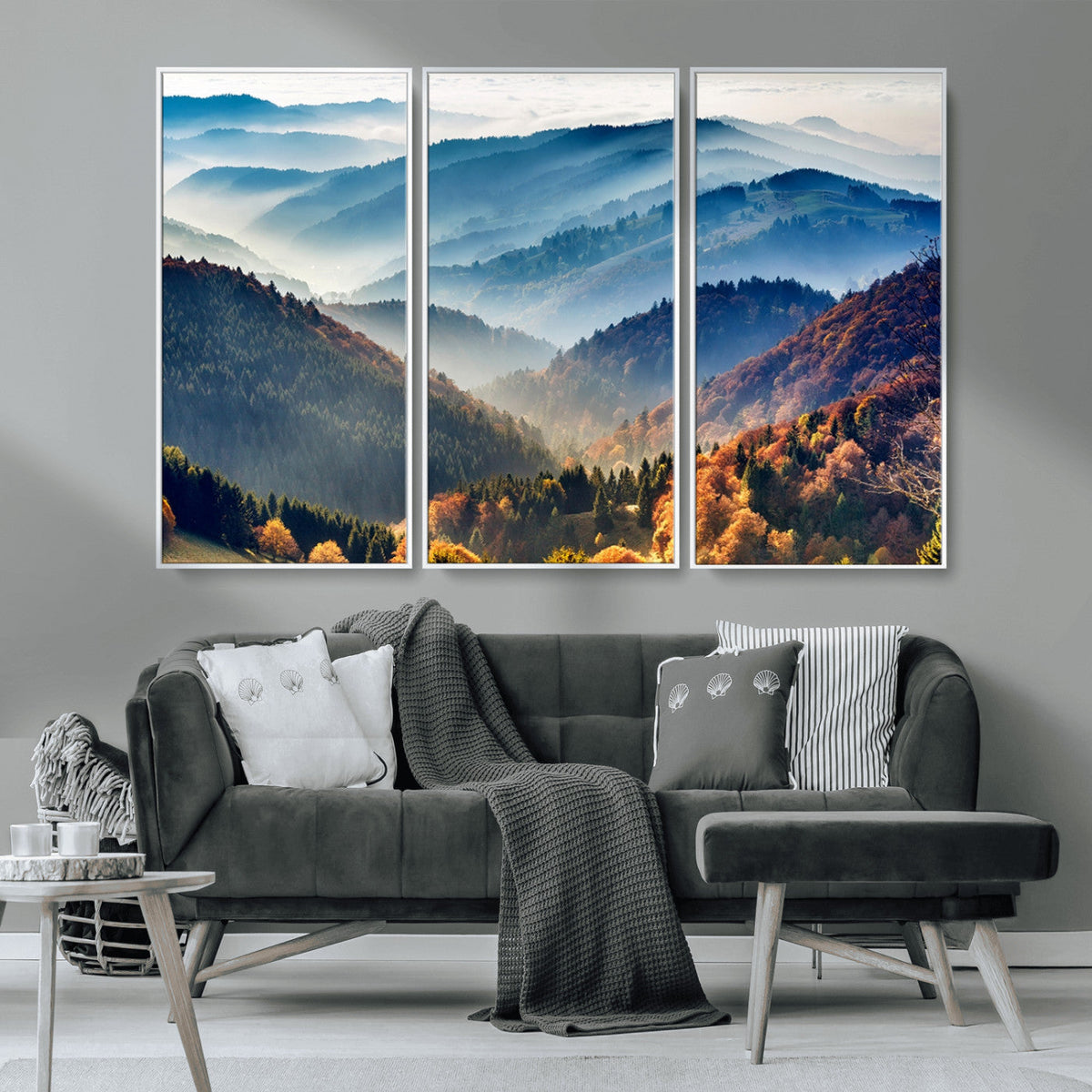 Mountains Forest Autumn Wall Art Canvas Print